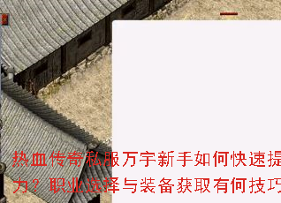 ��Ѫ����˽������������ο�������ս����ְҵѡ����װ����ȡ�кμ��ɣ�