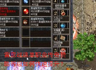 雷霆战魂单职业传奇赞助等级如何快速提升? 雷霆战魂单职业传奇赞助等级如何快速提升?