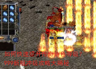 如何快速提升传奇角色等级?999新服冲级攻略大揭秘 如何快速提升传奇角色等级?999新服冲级攻略大揭秘