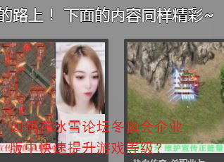 如何在冰雪论坛冬奥会企业版中快速提升游戏等级? 如何在冰雪论坛冬奥会企业版中快速提升游戏等级?