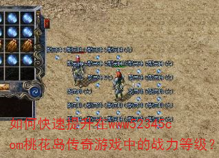 如何快速提升在www52345com桃花岛传奇游戏中的战力等级? 如何快速提升在www52345com桃花岛传奇游戏中的战力等级?